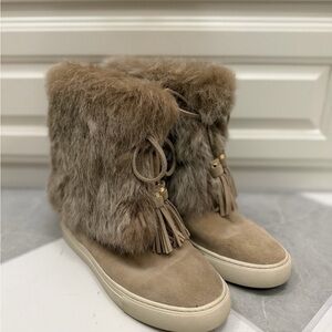 Tory Burch Brown Fur Winter Boots